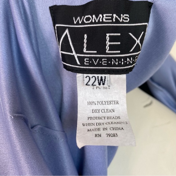 Alex Evenings periwinkle blue tiered chiffon dress 22 - Picture 8 of 8